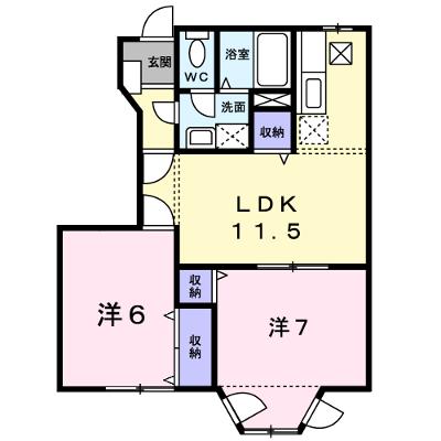 カラジューム雅Ｂ 102【管理NO：1-009621802-01020】 ★家具家電は申し込み後に搬入します★の物件画像