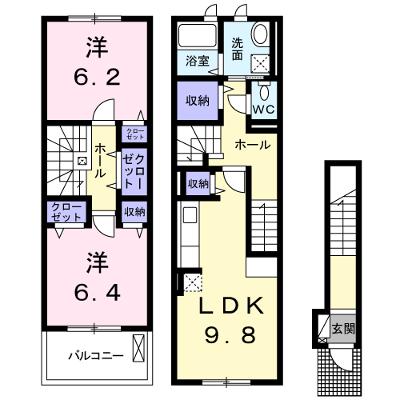 ラ・ポルト　ｌａ　Ｐｏｒｔｅ 202【管理NO：1-019246301-02020】 ★家具家電は申し込み後に搬入します★の物件画像