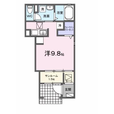 サツキＡ 104【管理NO：1-028243601-01040】 ★家具家電は申し込み後に搬入します★の物件画像