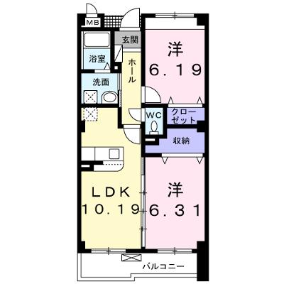 フィオーレ 201【管理NO：1-017206101-02010】 ★家具家電は申し込み後に搬入します★の物件画像