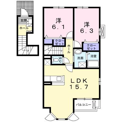 サンライト・プリティーＢ 201【管理NO：1-013731902-02010】 ★家具家電は申し込み後に搬入します★の物件画像