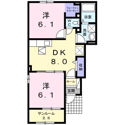 プリムローズ　Ｂ 101【管理NO：1-018489602-01010】 ★家具家電は申し込み後に搬入しますの物件画像