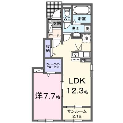 ルーチェ　ウシザワ　Ｂ 101【管理NO：1-028661402-01010】 ★家具家電は申し込み後に搬入します 2026年11月上旬入居可能の物件画像
