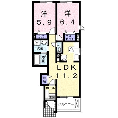ジベルニーⅡ 102【管理NO：1-018006202-01020】 ★家具家電は申し込み後に搬入しますの物件画像
