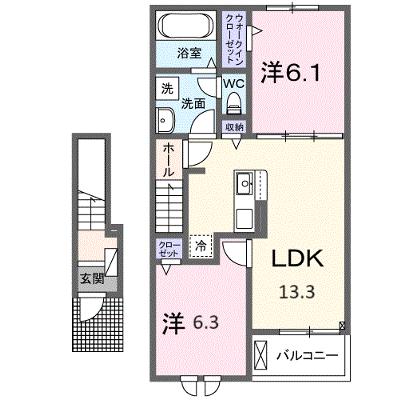 カメリア　塩川　Ｂ 202【管理NO：1-027997002-02020】 ★家具家電は申し込み後に搬入しますの物件画像