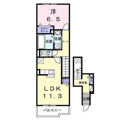 プラシードⅡ 202【管理NO：1-028630701-02020】 ★家具家電は申し込み後に搬入します 2026年10月上旬入居可能の物件画像
