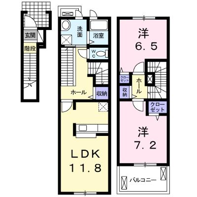 ランド　ピースＢ 206【管理NO：1-017619402-02060】 ★家具家電は申し込み後に搬入します★ ★2026年09月中旬入居可能★の物件画像