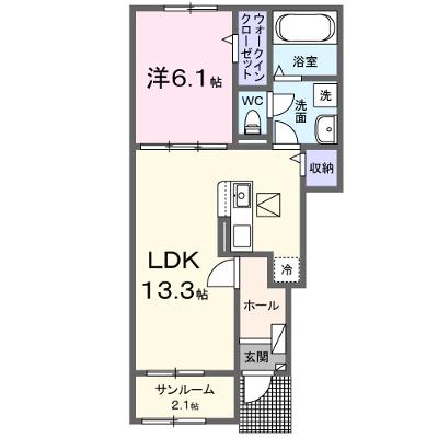 ジャルディーノ　アルソーレ 102【管理NO：1-028216301-01020】 ★家具家電は申し込み後に搬入しますの物件画像