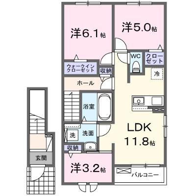 フェリチタカーサ　Ⅰ 203【管理NO：1-028470701-02030】 ★家具家電は申し込み後に搬入します 2026年09月上旬入居可能の物件画像