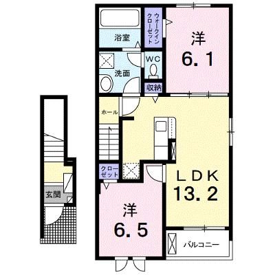 フリーデ毛呂山Ⅱ 202【管理NO：1-026683302-02020】 ★家具家電は申し込み後に搬入しますの物件画像