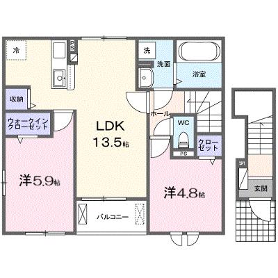 リオラ　Ⅱ 201【管理NO：1-028500702-02010】 ★家具家電は申し込み後に搬入します 2026年10月上旬入居可能の物件画像