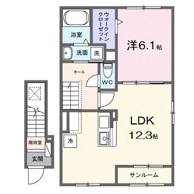 オルタンシア・チェーロ 203【管理NO：1-028334401-02030】 ★家具家電は申し込み後に搬入しますの物件画像