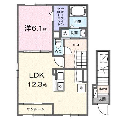 オルタンシア・チェーロ 201【管理NO：1-028334401-02010】 ★家具家電は申し込み後に搬入しますの物件画像