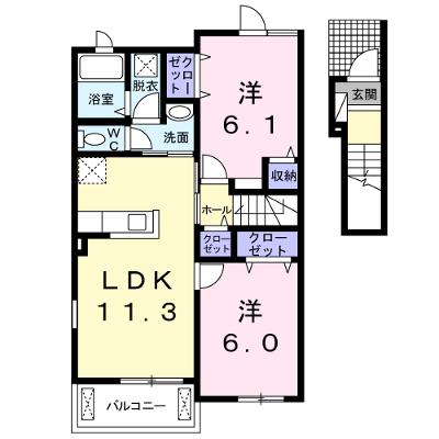 カーサ　フェリーチェⅡ 202【管理NO：1-018541702-02020】 ★家具家電は申し込み後に搬入します★の物件画像