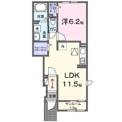 ノワール 104【管理NO：1-028754401-01040】 ★家具家電は申し込み後に搬入します★ ★2026年10月上旬入居可能★の物件画像