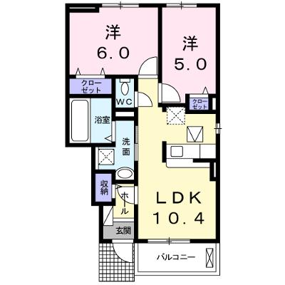 Ｃｕｏｒｅ 102【管理NO：1-023637001-01020】 ★家具家電は申し込み後に搬入します★の物件画像
