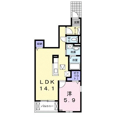 アポロン　Ａ 101【管理NO：1-021385501-01010】 ★家具家電は申し込み後に搬入します★の物件画像