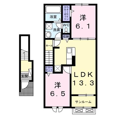 クレールＣ 203【管理NO：1-028470303-02030】 ★家具家電は申し込み後に搬入します★ ★2026年08月下旬入居可能★の物件画像