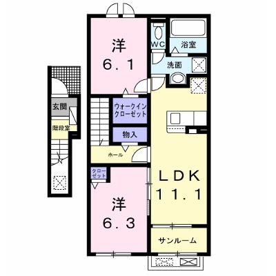Ｋ’ｓヴィレッジ旭Ｃ 202【管理NO：1-028446103-02020】 ★家具家電は申し込み後に搬入しますの物件画像