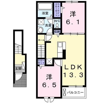 アンジュメゾン　Ⅲ 205【管理NO：1-027216801-02050】 ★家具家電は申し込み後に搬入しますの物件画像