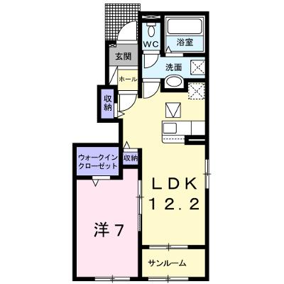 グランドソレイユＡ 101【管理NO：1-026655901-01010】 ★家具家電は申し込み後に搬入します 2026年07月下旬入居可能の物件画像