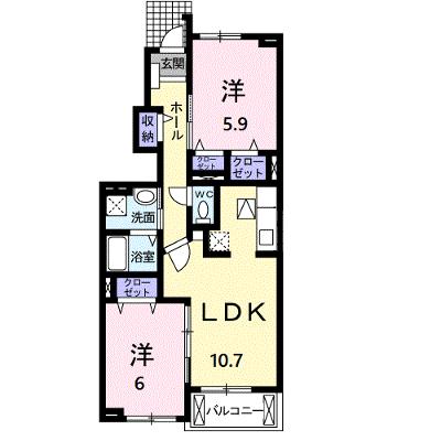 プラシード　ツバサ　Ⅱ 102【管理NO：1-016416902-01020】 ★家具家電は申し込み後に搬入します 2026年08月上旬入居可能の物件画像