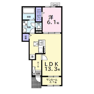 ウルルⅡ 102【管理NO：1-028242702-01020】 ★家具家電は申し込み後に搬入します 2026年08月上旬入居可能の物件画像