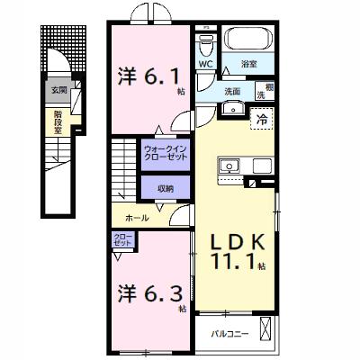 ウルルⅠ 201【管理NO：1-028242701-02010】 ★家具家電は申し込み後に搬入します 2026年08月上旬入居可能の物件画像