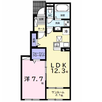 ウルルⅠ 102【管理NO：1-028242701-01020】 ★家具家電は申し込み後に搬入します★の物件画像
