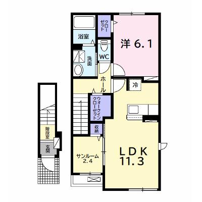 ソレイユ．Ｆ 205【管理NO：1-026514801-02050】 ★家具家電は申し込み後に搬入しますの物件画像