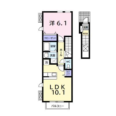 プリートボニータⅡ 202【管理NO：1-014840001-02020】 ★家具家電は申し込み後に搬入します★の物件画像