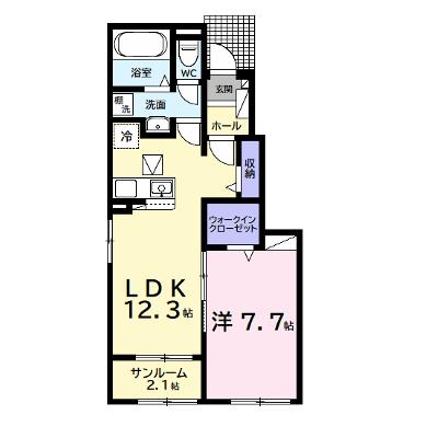 サン・デリアーナⅡ 105【管理NO：1-027755901-01050】 ★家具家電は申し込み後に搬入します★ ★2026年11月中旬入居可能★の物件画像