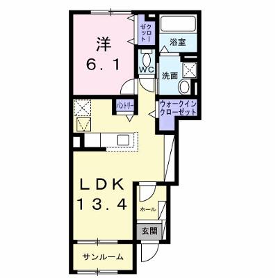 レスポワール　Ｂ 102【管理NO：1-028185102-01020】 ★家具家電は申し込み後に搬入します 2026年09月下旬入居可能の物件画像