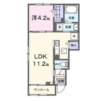 アン・フェリシア 101【管理NO：1-027908401-01010】 ★家具家電は申し込み後に搬入しますの物件画像