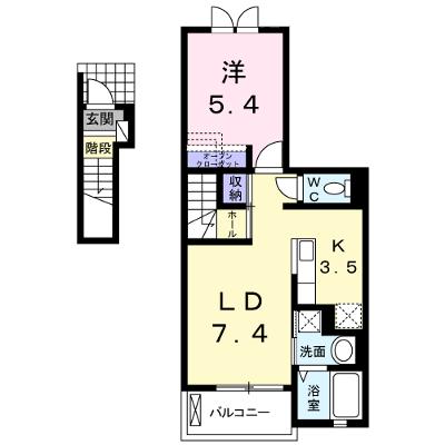フィオレンティーナ 202【管理NO：1-019462701-02020】 ★家具家電は申し込み後に搬入しますの物件画像
