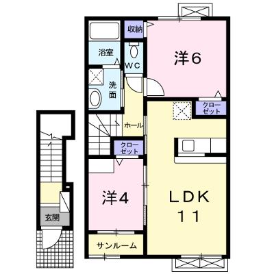 ビューレインボーⅤ 202【管理NO：1-017377901-02020】 ★家具家電は申し込み後に搬入します 2026年07月下旬入居可能の物件画像