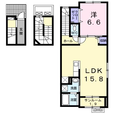 クエストＣ 301【管理NO：1-021546201-03010】 ★家具家電は申し込み後に搬入しますの物件画像