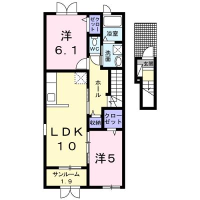 ホワイトパレス 205【管理NO：1-019093401-02050】 ★家具家電は申し込み後に搬入します★ ★2026年10月中旬入居可能★の物件画像