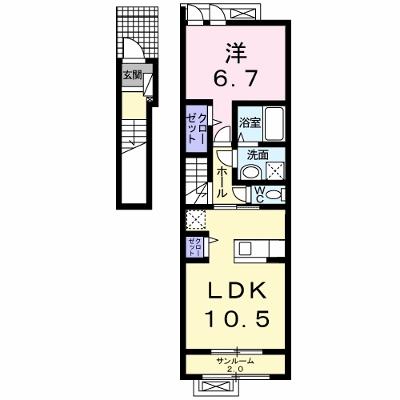 パインズ中島 203【管理NO：1-018812301-02030】 ★家具家電は申し込み後に搬入しますの物件画像