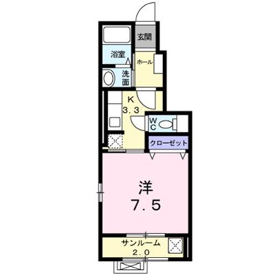 サンフィオーレＡ 103【管理NO：1-018330101-01030】 ★家具家電は申し込み後に搬入しますの物件画像