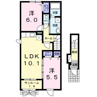 プリエ　エトワール　Ⅱ 201【管理NO：1-017768402-02010】 ★家具家電は申し込み後に搬入しますの物件画像