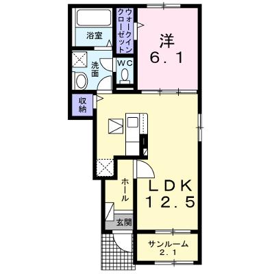 パインエコー 105【管理NO：1-026968101-01050】 ★家具家電は申し込み後に搬入します★の物件画像