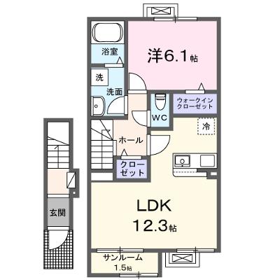 ベル　パトリ　Ａ 204【管理NO：1-028480801-02040】 ★家具家電は申し込み後に搬入します 2026年10月上旬入居可能の物件画像