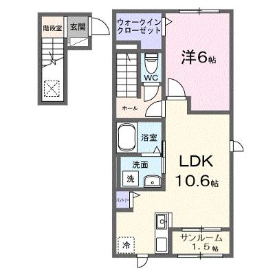 アルバーダ 201【管理NO：1-028749301-02010】 ★家具家電は申し込み後に搬入します★ ★2026年09月下旬入居可能★の物件画像