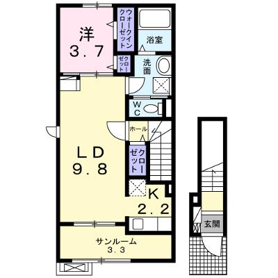 オーチャード桐Ⅲ 201【管理NO：1-026140401-02010】の物件画像