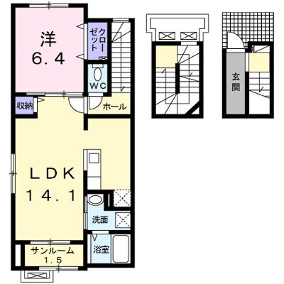 アベニール　ドゥ　アルブル 303【管理NO：1-022984801-03030】 ★家具家電は申し込み後に搬入しますの物件画像