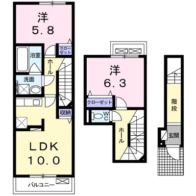 グランツⅠ 205【管理NO：1-021049801-02050】 ★家具家電は申し込み後に搬入します 2026年08月中旬入居可能の物件画像