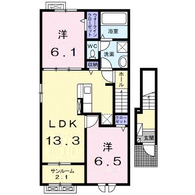 クレール　シャンテ 201【管理NO：1-027506301-02010】 ★家具家電は申し込み後に搬入します★の物件画像