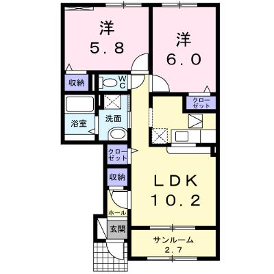リン・デ・クリート 102【管理NO：1-019968201-01020】 ★家具家電は申し込み後に搬入しますの物件画像