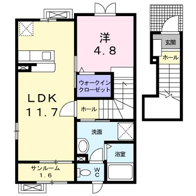 ニューシティ下堀Ⅰ 204【管理NO：1-017975401-02040】 ★家具家電は申し込み後に搬入しますの物件画像
